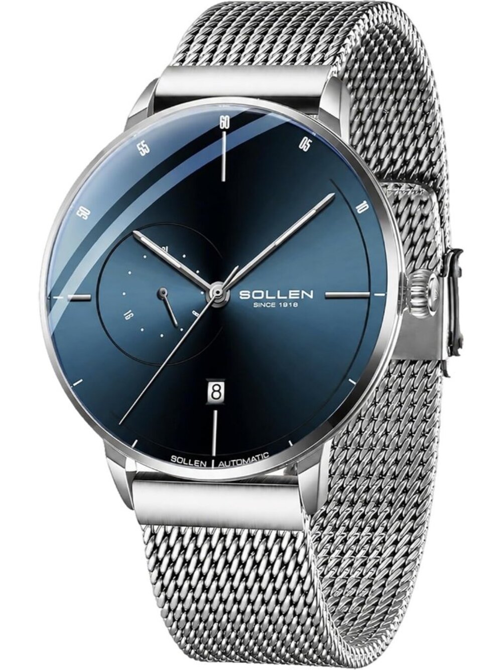 Men's Blue Luxury Minimalist Original Mechanical Movement Automatic Wrist Watch - Picture 1 of 6